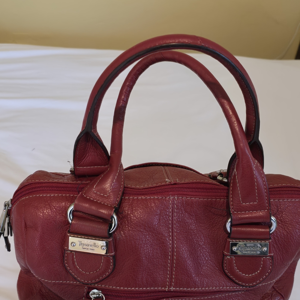 Tignanello Cherry Red Leather Satchel